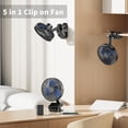 thumbnail image 3 of ATEngeus Ventilador USB 4 en 1, ventilador de clip de 8 pulgadas, ventilador de mesa recargable de 10000 mAh, ventilador con pilas de 5 velocidades, rotación automática de 45°/90°, 3 ajustes de tiempo, 3 of 5
