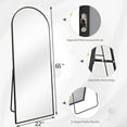 TinyTimes 65"x22" Arched Full Length Mirror Freestanding Floor Mirror Modern Wall Mounted Full