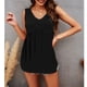 thumbnail image 2 of Top Sin Mangas Con Volantes Cuello En V Sin Mangas Top Con Volantes Suave Y Transpirable Amigable Con La Piel Sin Mangas Babydoll Tank Top Para El Hogar Oficina Escuela Viajar ANGGREK Negro 3XL, 2 of 6