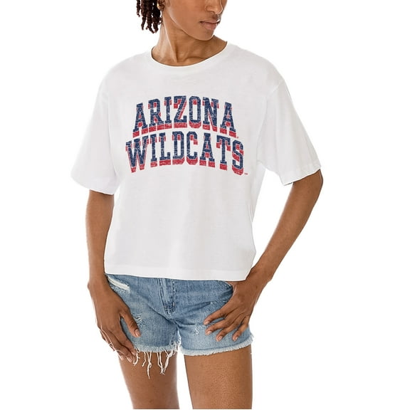 Women's Gameday Couture White Arizona Wildcats Claim To Fame Boxy Cropped T-Shirt