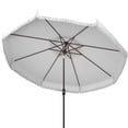 thumbnail image 3 of Safavieh Milan Fringe 11' Market Crank Round Umbrella, White, 3 of 6