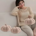 thumbnail image 2 of Yyuenw Plush Pumpkin Pillow 3D Pumpkin Shaped Pillow Sherpa Cushion Plush Pillows for Sofa Couch Nursery Decor Birthday Gifts, 2 of 6