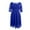 Blue, variant on Plus Size Elegant Lace Dress, Women's Three-Quarter Sleeve Solid Color V-Neck Casual Wear for Weddings Events Cocktail Parties and Special Occasions,Beige 2XL