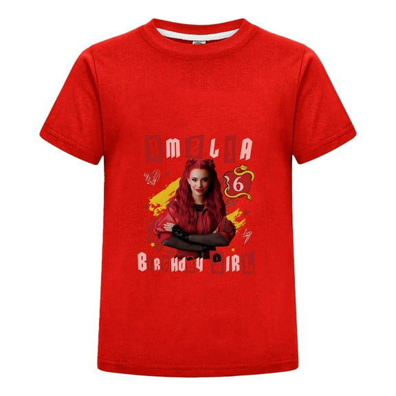 Descendants 4 T-Shirt for Girls – Red Princess Short Sleeve Summer Top