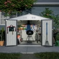 thumbnail image 5 of 10X8 FT Outdoor Storage Shed, All Weather Metal Sheds with Lockable Doors, Tool Shed for Garden, Patio, Backyard, Lawn, Grey, 5 of 12