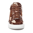 thumbnail image 4 of J/Slides Women's Ludlow Pony Lace Up Rounded Toe Mid Top Flat Sneaker Brown Pony (Brown Pony, 5), 4 of 5