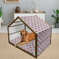 thumbnail image 2 of Colorful Pet House, Slavic Culture Russian Folk Pattern Floral Petals Arranged in Grid Form, Outdoor & Indoor Portable Dog Kennel with Pillow and Cover, 5 Sizes, Multicolor, by Ambesonne, 2 of 4