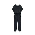 thumbnail image 4 of lionlar Women Tracksuit Set 2 Piece Short Sleeve Crewneck Pullover Tops Long Sweatpants L, 4 of 9