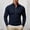 Navy, variant on Half-Zip Stand Collar Solid Rib-Knit Pullover, Smooth Textured Knit Fabric for Short Weekend Trips Black L