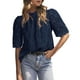 thumbnail image 1 of Blusa Prettygarden de verano bordada con ojales para mujer, color azul marino, 1 of 7