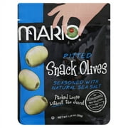 Mario Pitted Green Snack Olives Seasoned with Natural Sea Salt 1.05 oz. Pouch