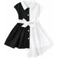 thumbnail image 1 of LAICAIW Robe d'Été Sans Manches Noire et Blanche pour Enfants de 1 à 6 Ans, Robe Citrouille (Blanc, 3-4 Ans), 1 of 7