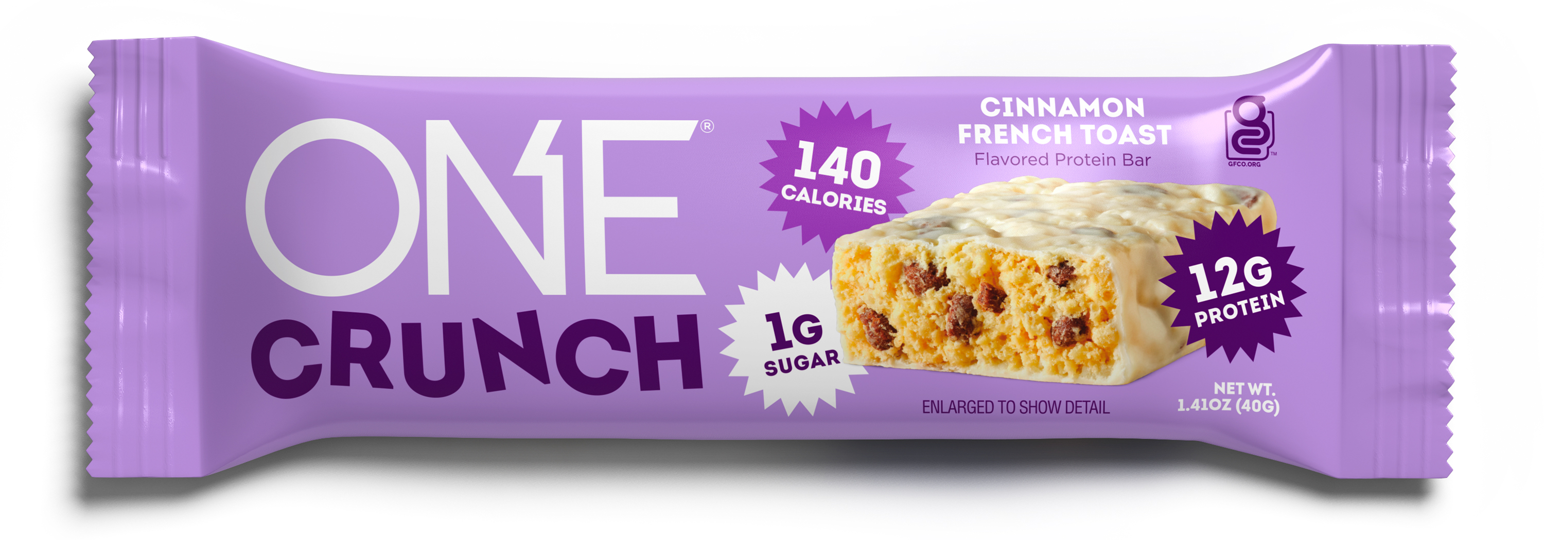 One Crunch Protein Bar, Cinnamon French Toast, 12g Protein, 4 Ct - image 2 of 7