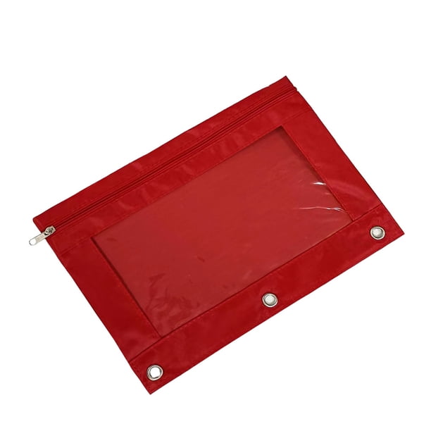 Injueey Práctica bolsa con cremallera para almacenar y organizar documentos Útiles escolares Bolsa para documentos cartulina Rojo