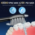 thumbnail image 3 of OILSAO Cepillo de dientes eléctrico con hilo dental combinado en un cepillo de dientes profesional con hilo dental para limpieza de dientes y eliminación de placa con hilo dental, recargable con 5 cab, 3 of 7