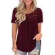 thumbnail image 2 of Puntoco Mujeres Moda Encaje Empalme Sólido O-cuello Camiseta de manga corta Blusa tops Puntoco Puntoco-8972, 2 of 7