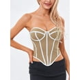 thumbnail image 3 of Biezeib Womenacute;s Summer Fitted Tube Tops Sleeveless Off Shoulder Contrast Color Bandeau Tops, 3 of 6