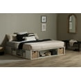 thumbnail image 3 of South Shore Avilla King Storage Platform Bed with Wicker Baskets, in Winter Oak, 3 of 14