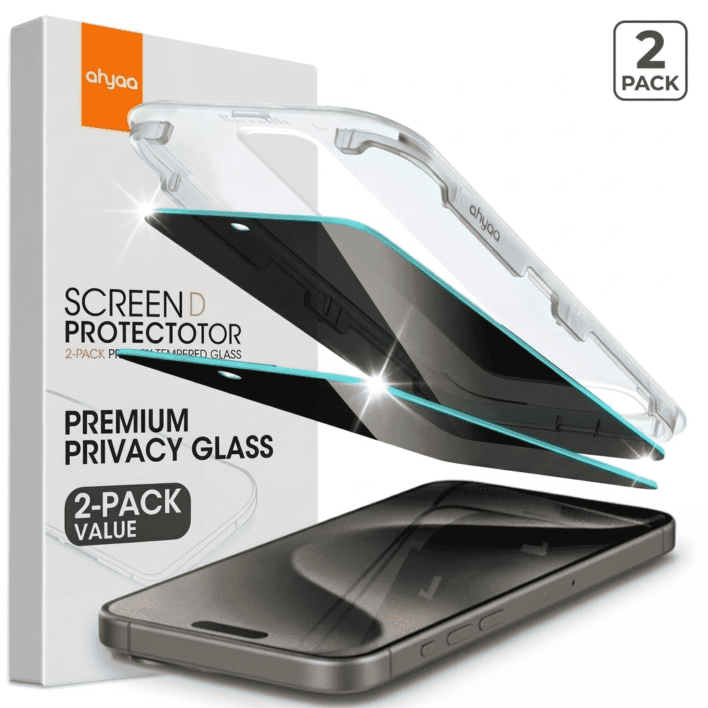 2 Pack Privacy Screen Protector for iPhone 14 Pro Max, Shatterproof Tempered Glass Film 6.7" with Easy Installation Tool