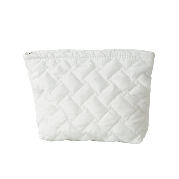 Neceser de punto con estampado de bloques de color a rayas,estuche portátil para lápices,bolsa de almacenamiento con cremallera,organizador de maquillaje de viaje para el hogar,la oficina y los