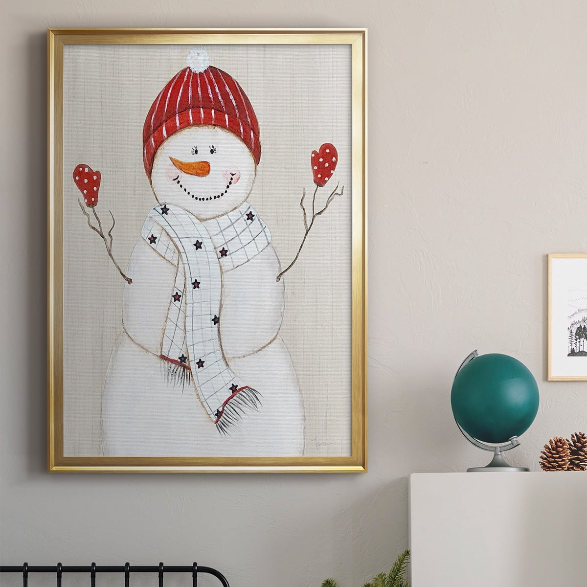 Festive Snowman III Premium Classic Framed Print - Ready to Hang