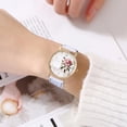 thumbnail image 5 of Soumake Stylish Women Rose Pattern Watch Classic Round Dial Faux Leather Strap Accurate Quartz Movement Wrist Watch Birthday Anniversary Gift Fashion, 5 of 8