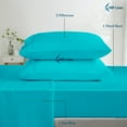 thumbnail image 2 of 800 Thread Count 4 Piece Quality Sheet Set 18 Inch DeepPocket 100% Egyptian Cotton Color Turquise Blue Stripe Size King, 2 of 6