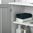 thumbnail image 4 of Modern Under Sink Cabinet, 2-Door Bathroom Storage & Vanity, Adjustable Shelves, Gray & White, 4 of 8