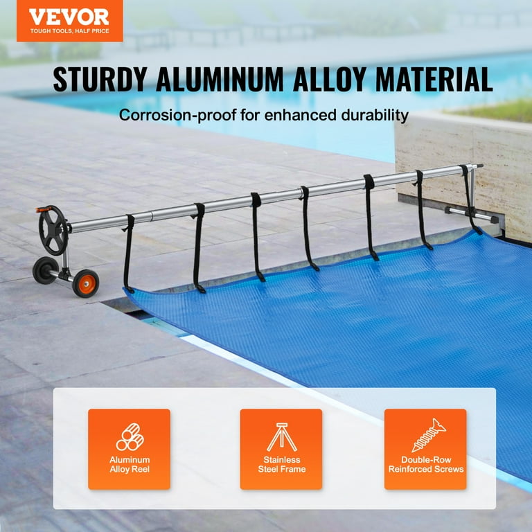 SKYSHALO Pool Cover Reel Aluminum Solar Cover Reel for Inground Pools 22 ft Walmart