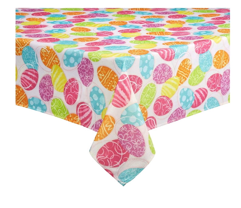 Easter Tablecloth Decorated Eggs On Pink Fabric 60 X 102 Rectangle Walmart Com Walmart Com