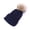 Navy, variant on Little Kids Knit Pom Pom Beanie Hat Toddler Cuff Winter Skull Ski Cap