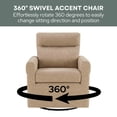 thumbnail image 5 of Convenience Concepts Take a Seat Olivia Swivel Accent Armchair, Tan Fabric, 5 of 6