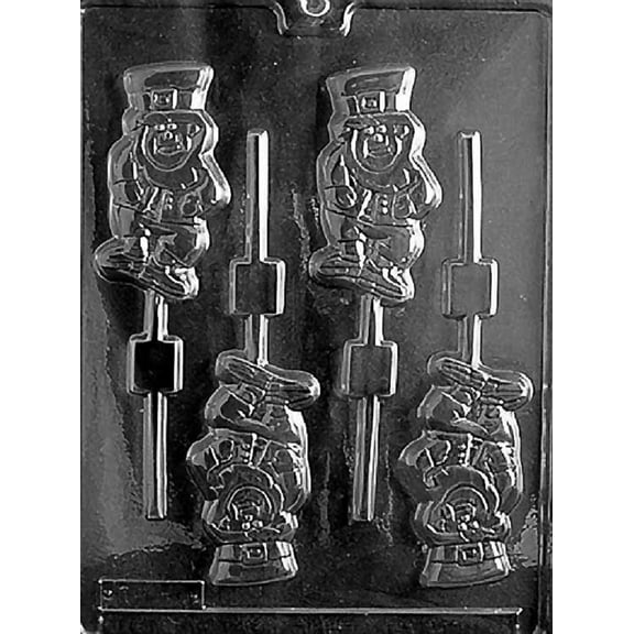 Grandmama's Goodies P008 Leprechaun Lollipop Chocolate Candy Soap Mold with Exclusive Molding Instructions