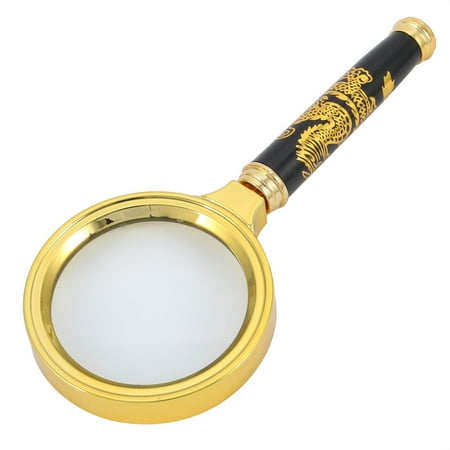 Carved Black Handheld Magnifier Magnifying Glass Illuminated Magnifier ...