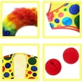 thumbnail image 4 of Paquete de 4 disfraces de payaso, peluca de payaso arcoíris + nariz de payaso + chaleco de payaso para Halloween, fiestas de cosplay, carnavales, disfraces, juegos de rol, favores de rendimi, 4 of 5