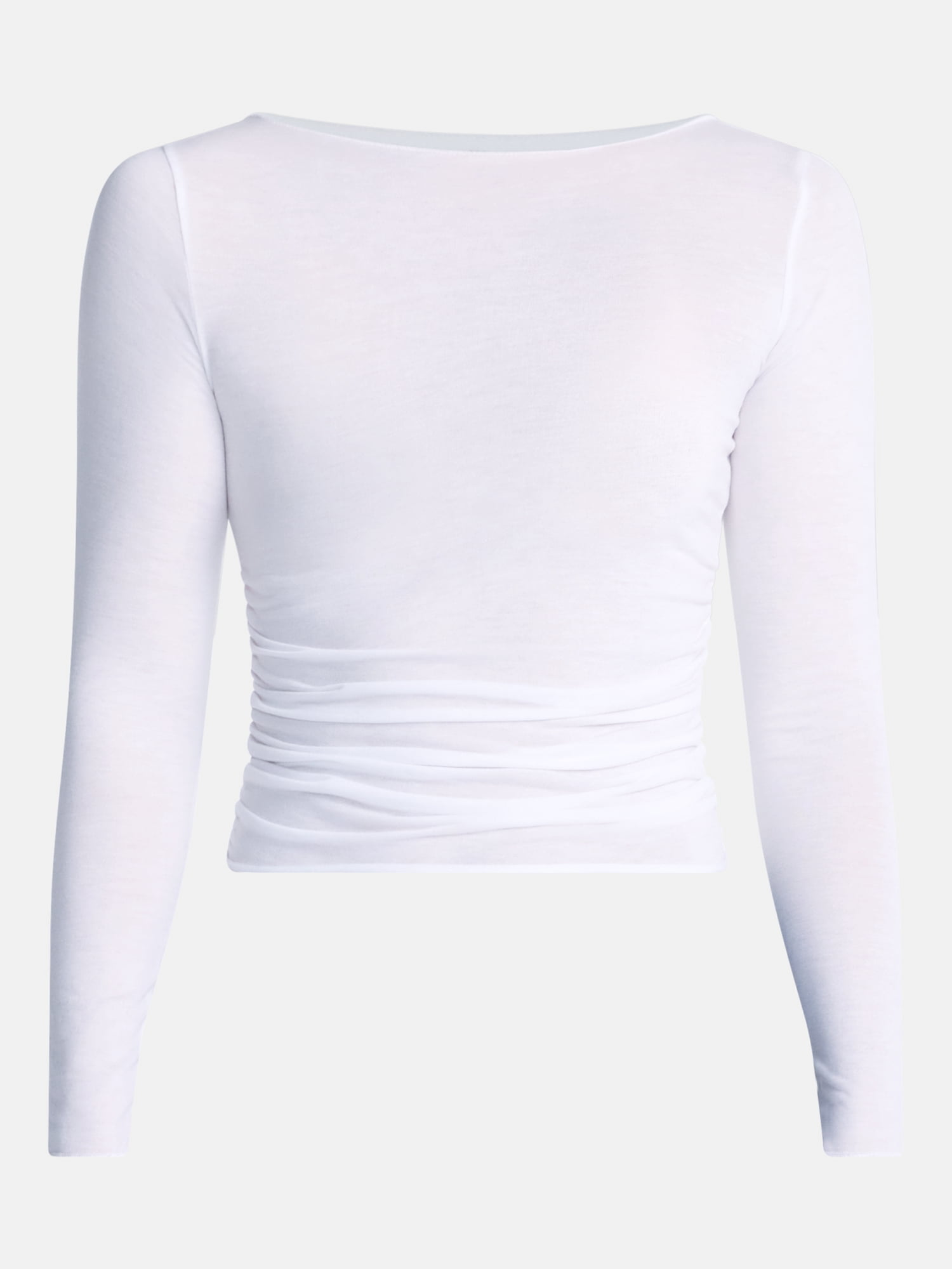 No Boundaries Drapey Tee with Long Sleeves, Women's XXS-XXL