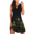 thumbnail image 2 of EGNMCR Robes de Vacances pour Femmes Robe Décontractée Ample d'Été Imprimée Florale Sans Manches Robe de Plage, 2 of 5