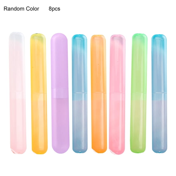 Juego de 8 estuches prácticos para cepillos de dientes, a prueba de polvo, portátiles y compactos de plástico para el hogar.