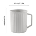 thumbnail image 3 of Xihbxyly Vaso para Enjuague Bucal, Color Liso con Rayas Verticales, Gran Capacidad, Plástico Resistente, Mango Ergonómico, Fácil de Limpiar, Artículos Esenciales para El Baño, 300-400 Ml, Gris, Blanc, 3 of 6