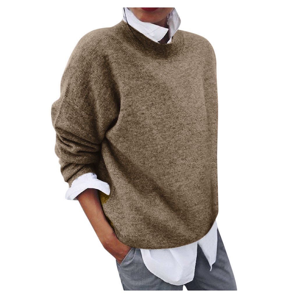2024 Womens Sweaters Knit Tops for Women Long Sleeved Solid Color Fashionable Sweater White Cardigan Sweaters for Women Fall/Winter Fashion Pieces