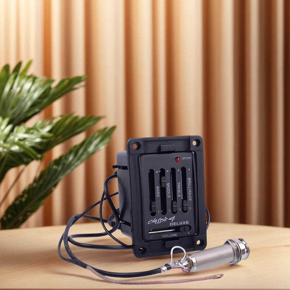 HUISZJ Acoustic Guitar Pickup, Preamp Amplifier Equalizer with Volume, Amplifier Equalizer Tuner Pickup Preamplifier