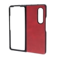 thumbnail image 4 of Étui en Cuir pour Téléphone, Étui Rigide en Cuir Pliable Anti-Rayures avec Protection Intégrale pour Z Fold 3 Noir, Rouge, Bleu, Vert Militaire, Brun, 4 of 8