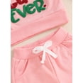 thumbnail image 7 of Suealasg Baby Girls 2Pcs Fall Winter Clothes 1T 2T 3T Toddler Girls Christmas Outfits Long Sleeve Letter Print Sweatshirt and Elastic Waist Pants Set, 7 of 7