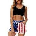 thumbnail image 2 of Women 4th of July Board Shorts Hawaiian Tropical Print Beach Swim Shorts with Pockets, 2 of 10