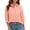 Watermelon Red women plaid crop top a1, variant on Women Collared 3/4 Sleeve Ruffle Plaid Blouse for Women Casual Crop Top Travel Fashion Tee Shirts Vacation Summer Clothes, Watermelon Red S