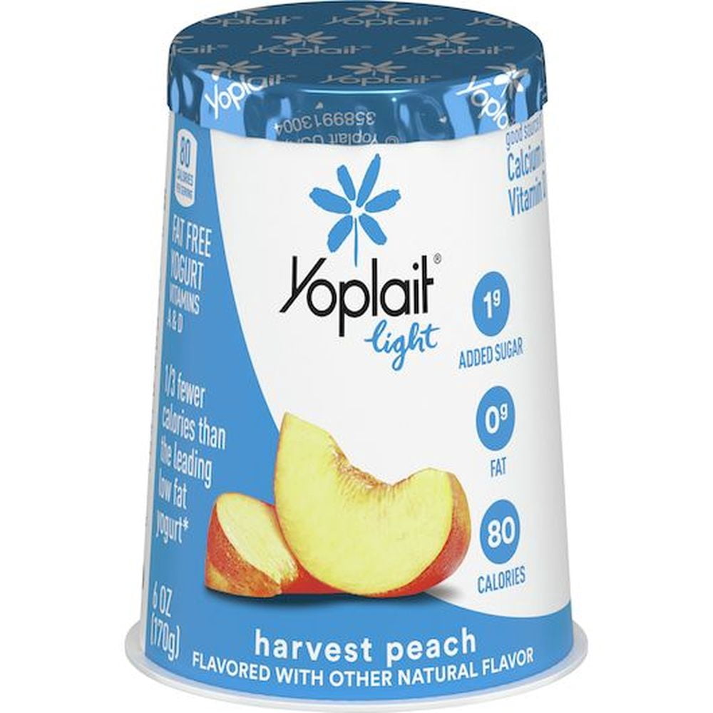 Yoplait Light Harvest Peach Yogurt, 6 Ounce -- 12 per Case.