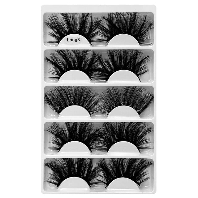 Maojin 5 pares de pestañas postizas negras largas y gruesas naturales maquillaje de pestañas