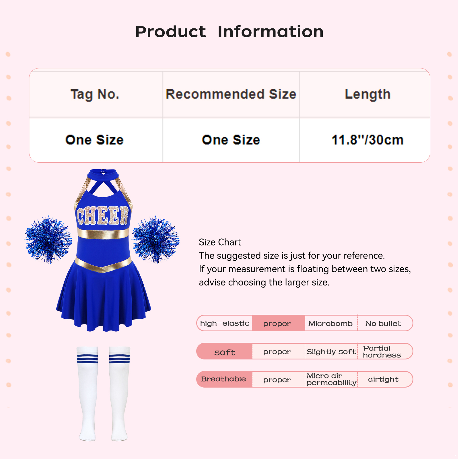 inlzdz Girls Shiny Cheer Leader Costume Dress Cheerleading Dance ...