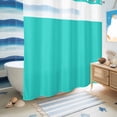 thumbnail image 5 of No Hook Shower Curtain, Turquoise Shower Curtains for Bathroom with See Through Top Window, Modern Pure Turquoise Waterproof & Washable Bath Curtain 66"x72", 5 of 9