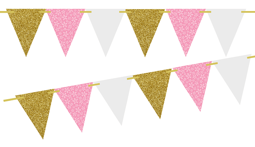 Pink AEX A Little Baby Girl Flag Shaped 8ft Party Decorations Bunting Banner 